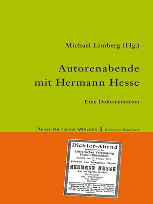 cover image of Autorenabende mit Hermann Hesse